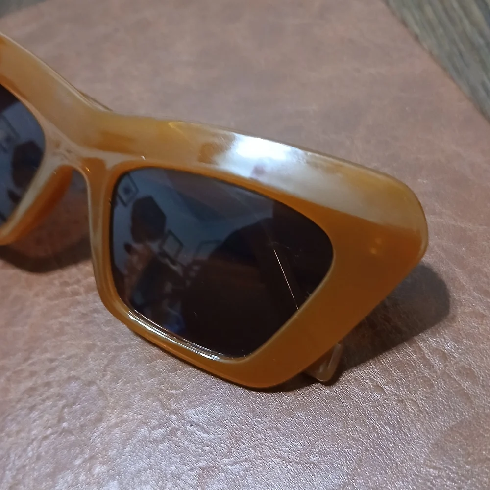 Oversized Cat Eye Burnt Orange Brown Sunglasses